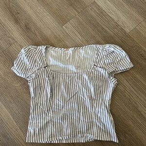 Free People purple and White Striped Blouse